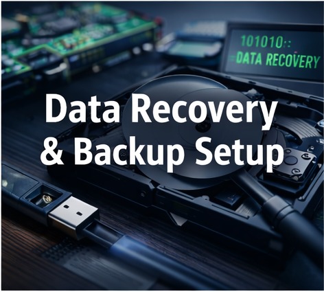Data recovery and backup setup on a computer